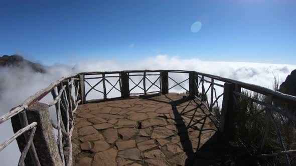 Viewpoint over the clouds on Pico do Arieiro mountain, Madeira, Portugal