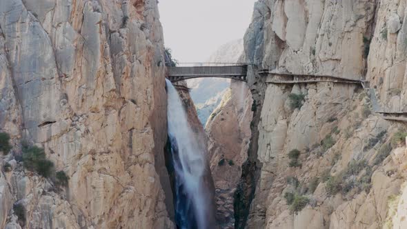 Drone 4k shot of Royal Trail El Caminito del Rey