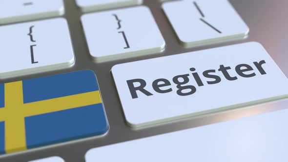 Register Text and Flag of Sweden on the Keyboard