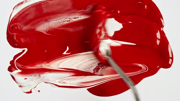 Artist Mixing Ingredients Watercolor Using Palette Knife and Pigments on White Background