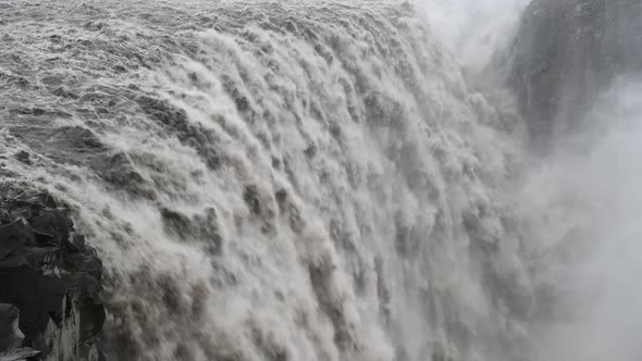 Dettifoss Waterfalls Aerial View Iceland