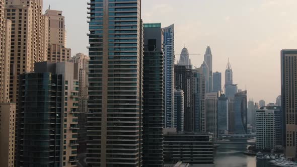 Amazing Architecture of Dubai Marina with Lots of Skyscrapers Business UAE