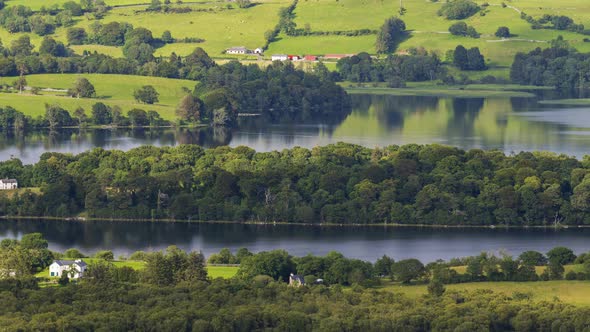 Time lapse of rural agricultural nature landscape during the day in Ireland. alt