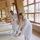 Couple in white bathrobes at spa resort, Alta Badia, Italy - VideoHive Item for Sale