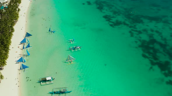 Boracay Island with White Sandy Beach Philippines