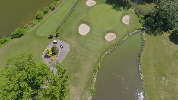 Flying Over a Golf Course in Great Neck Village Long Island