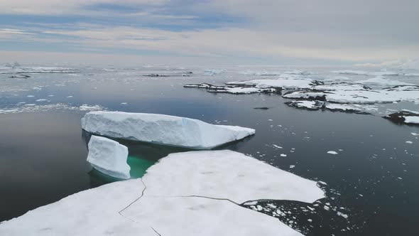 Antarctica Iecberg Float Ocean Open Water Aerial