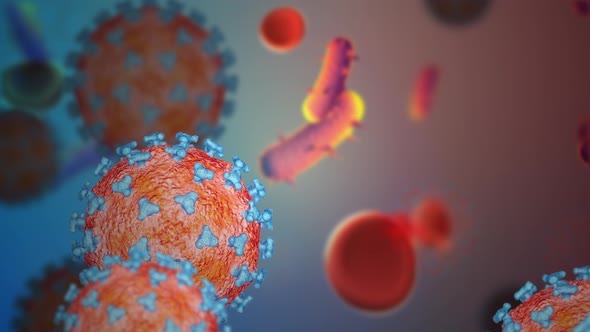 Virus Background Covid-19 animation macroview