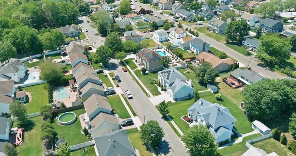 Panorama View Sleeping Area in Sayreville NJ Over Small Town Landscape Suburb Homes Roof Houses the