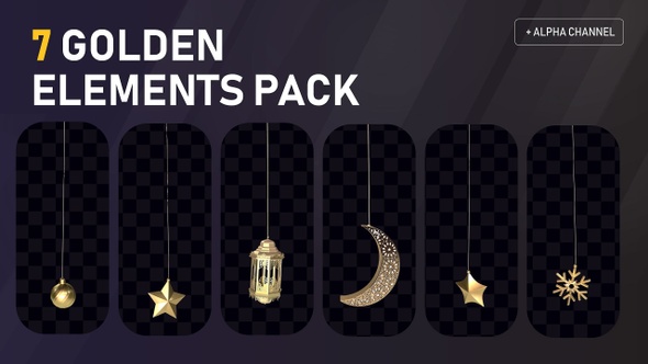 Golden Celebration Dropping & Dangled Elements Pack