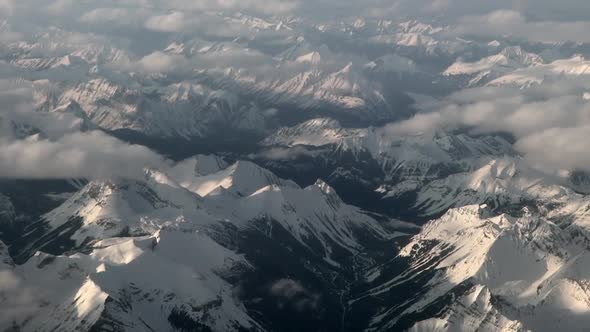 Flying over the Rocky Mountains