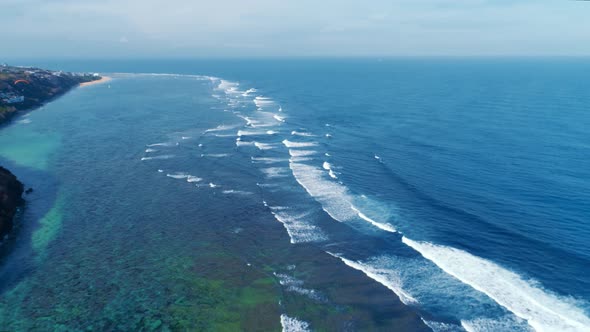 Beautiful Flight Over the Ocean Surf Strip