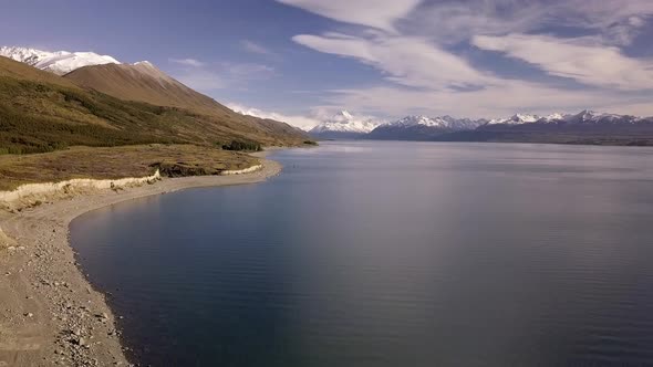 Aerial view of Lake Pukaki