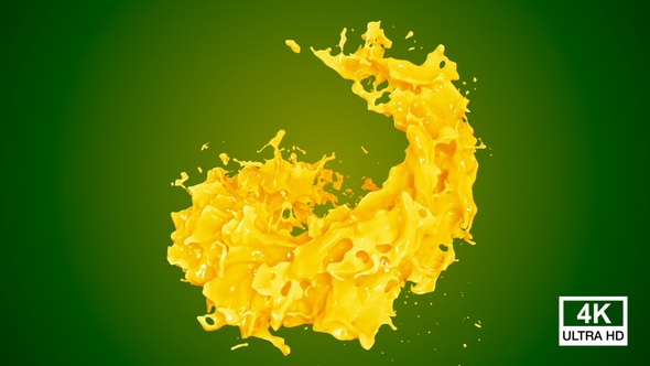 Mango Juice Splash Spiral 4K