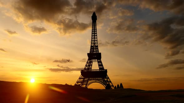 Eiffel Tower and Sunset View