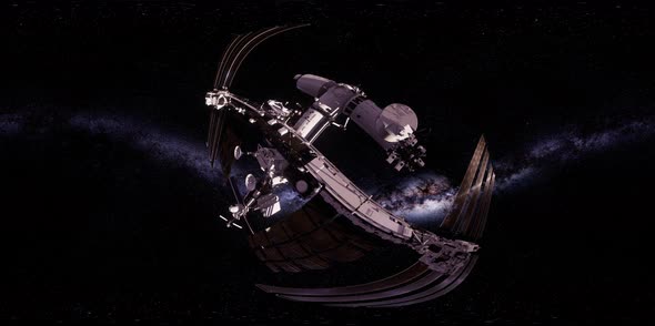 ISS in Virtual Reality 360° – International Space Station Orbiting alt