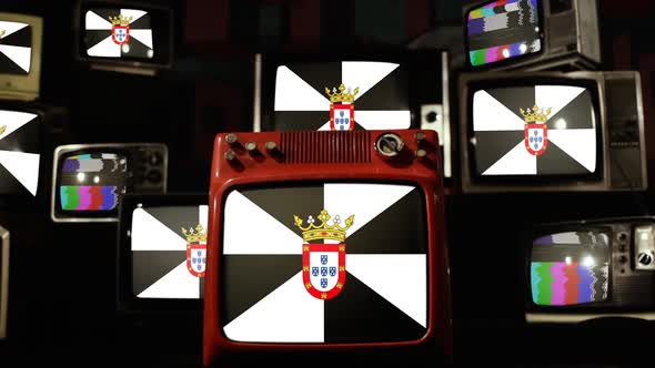 Flag of Ceuta and Retro TVs.