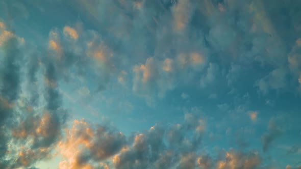 Sky timelapse beautiful background, blue sky with clouds and sun