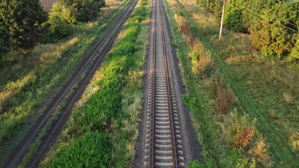 Railroad Tracks Top View