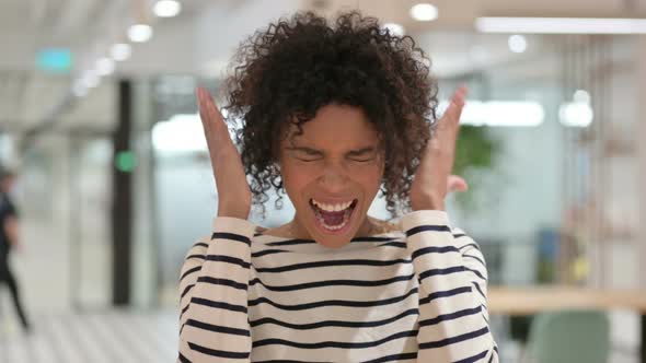 Angry African Woman Screaming, Shouting