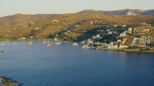 Greece, Kea Tzia island. Aerial drone footage