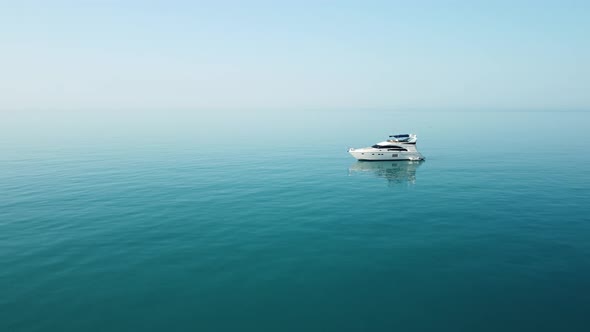 Aerial Yacht on Calm Sea