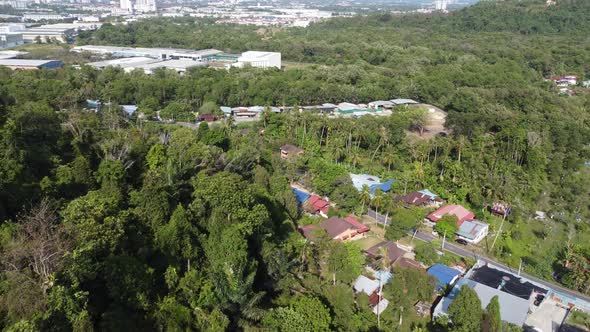 Aerial view Malays village