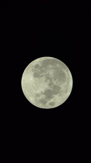 Vertical Video of the Full Moon in the Night Sky