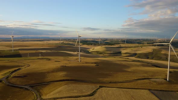 Energy producing wind turbines.