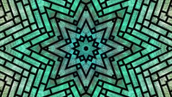 Abstract green background kaleidoscope animation