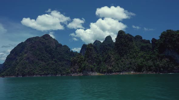 Long Tail Boat on the Cheow Lan Lake Khao Sok Thailand