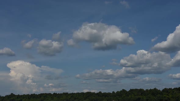 Time lapse of clouds in blue sky