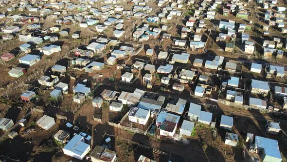 Drone Flying Over Densely Populated Township