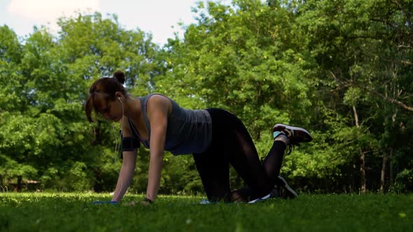 Girl Doing Exercises in Nature