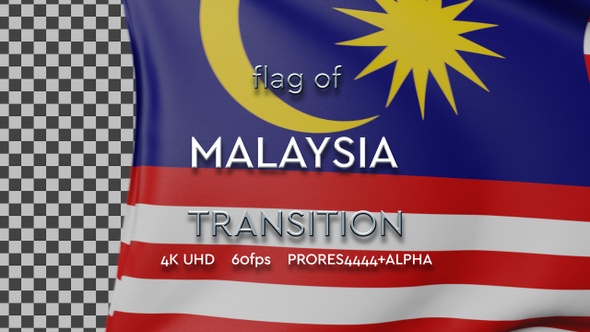 Flag of Malaysia transition | UHD | 60fps