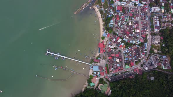 Aerial view Teluk Bahang fishing village