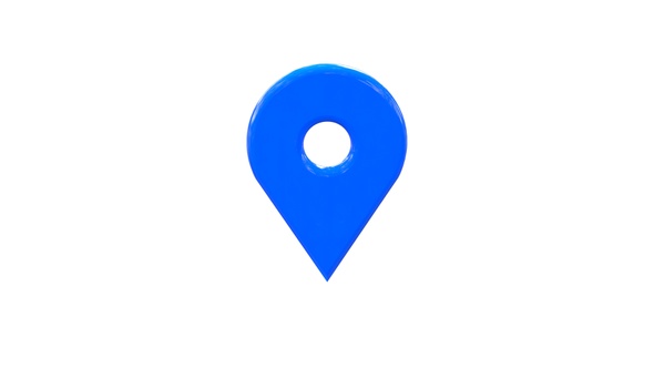 Location Pin 3D Icon Blue V3