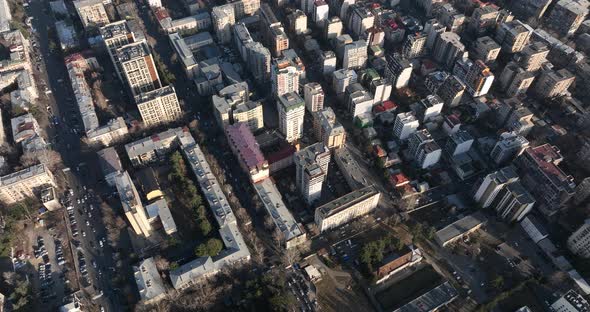 Tbilisi, Georgia - March 3 2022: Flying over Al. Kazbegi Avenue