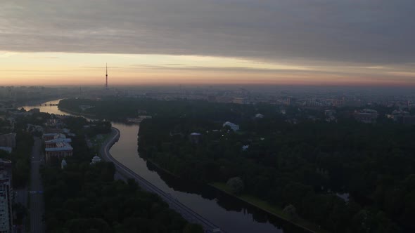 Saint Petersburg Russia Morning City Aerial 147