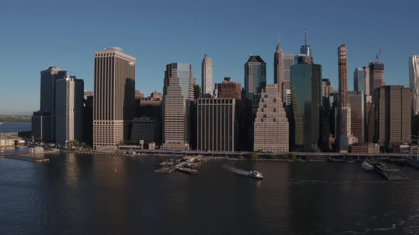 Aerial view of New York City skyline, Manhattan