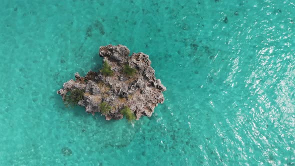 Amazing Aerial View of Crystal Rock From Flying Drone Mauritius