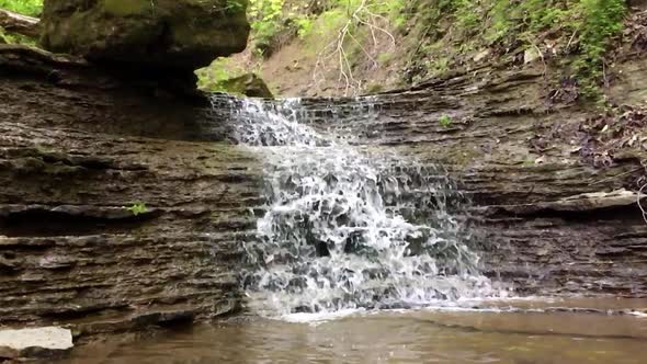 [Slo-Mo] Splash Of Wild River In Forest | Surrounded By Scenic Rock Layers