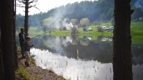 Pollution in the lake, environmental pollution.