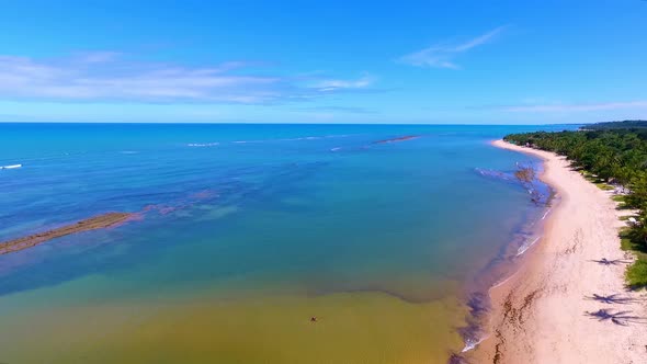 Arraial Dajuda beach at Porto Seguro Bahia Brazil. Tropical beach scenery