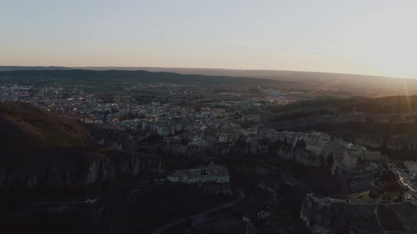 Drone view of the city of Cuenca, Spain