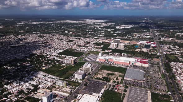 Flying over huge malls in Merida Yucatán