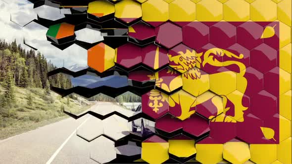 Sri Lanka Flag Hexagon Transition - 4K Resolution