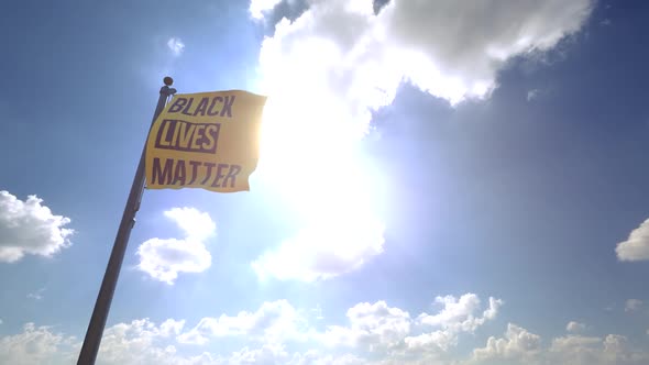 Black Lives Matter Flag on a Flagpole V4