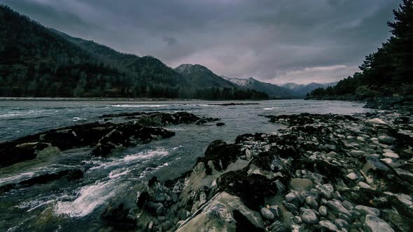 Time Lapse Shot of a River Near Mountain Forest