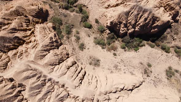 Drone Shot of Charyn Canyon Desert Mountains in Kazakhstan